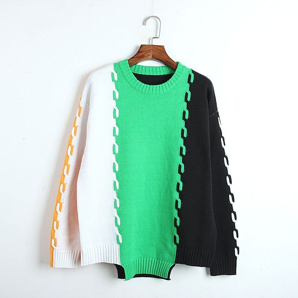 contrast color sweaters 2019 new fashion personality women autumn winter asymmetric loose o-neck pullover sweaters, White;black
contrast color sweaters 2019 new fashion personality women autumn winter asymmetric loose o-neck pullover sweaters, White;black