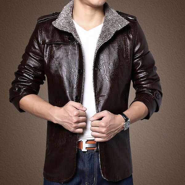 leisure leather jacket men coats 4xl brand outerwear men business winter faux fur male jacket fleece, Black
leisure leather jacket men coats 4xl brand outerwear men business winter faux fur male jacket fleece, Black