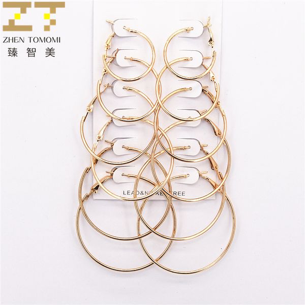 2019 new arrivals fashion 6 pairs / bag earrings wholesale brincos big small round circle hoop earrings for women jewelry, Golden;silver
2019 new arrivals fashion 6 pairs / bag earrings wholesale brincos big small round circle hoop earrings for women jewelry, Golden;silver