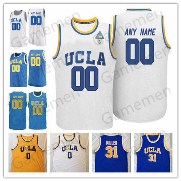2019 UCLA 24 Jalen Hill 13 Kris Wilkes 5 Chris Smith 1 Moses Brown Custom Any Name Any Number NCAA College Basketball Jersey