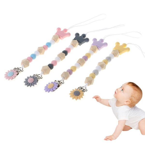pacifier chain grade silicone wood beads crown cartoon flower pendant strap nipple teether towel support newborn supplies
pacifier chain grade silicone wood beads crown cartoon flower pendant strap nipple teether towel support newborn supplies