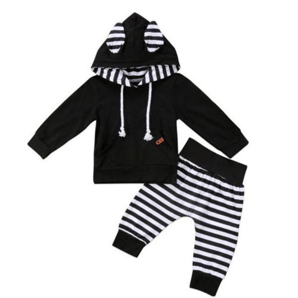 toddler boys girls stripe hoodies pant clothing newborn infant baby boy girl clothes stripe hooded t-shirt pants outfit set, White
toddler boys girls stripe hoodies pant clothing newborn infant baby boy girl clothes stripe hooded t-shirt pants outfit set, White