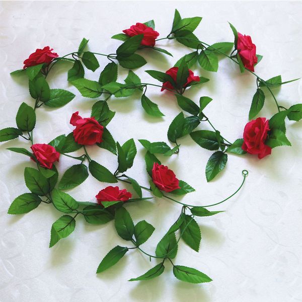 3pcs 250cm beautiful rose flower artificial fake silk rose ivy vine hanging garland home garden decoration wedding party decor
3pcs 250cm beautiful rose flower artificial fake silk rose ivy vine hanging garland home garden decoration wedding party decor