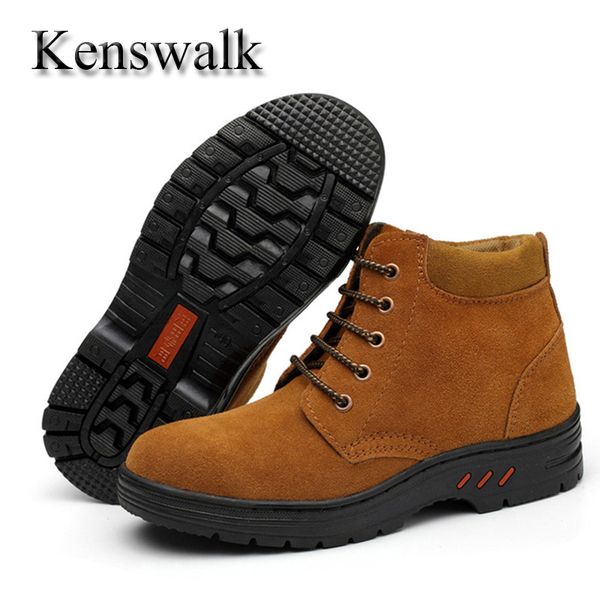 kenswalk faux suede leather spring autumn and winter man safety ankle boot men's steel toe work boots snow shoes plus size 38-45, Black
kenswalk faux suede leather spring autumn and winter man safety ankle boot men's steel toe work boots snow shoes plus size 38-45, Black