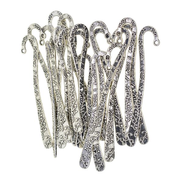 20pcs silver plated embossed flower pattern hook bookmark with loop findings jewelry making charms, 81mm, Black
20pcs silver plated embossed flower pattern hook bookmark with loop findings jewelry making charms, 81mm, Black