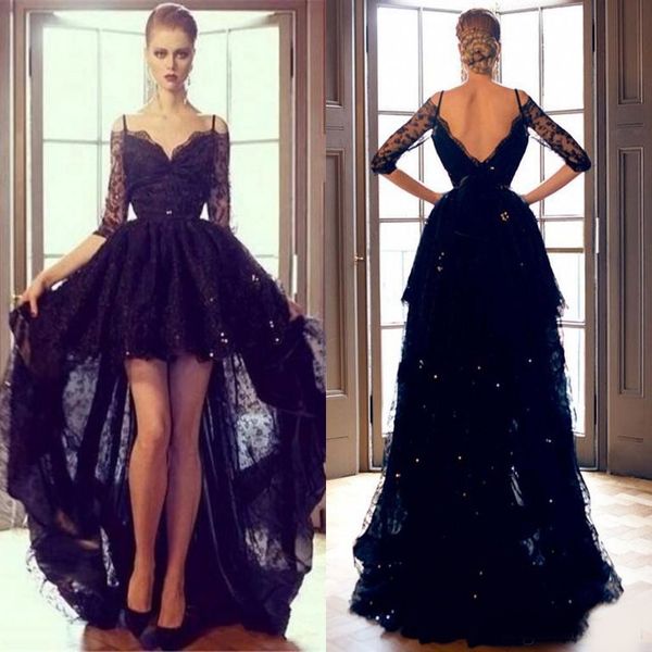 2020 black prom dresses dubai arabic formal evening spaghetti party wear plus size saudi arabia high low backless dress
2020 black prom dresses dubai arabic formal evening spaghetti party wear plus size saudi arabia high low backless dress