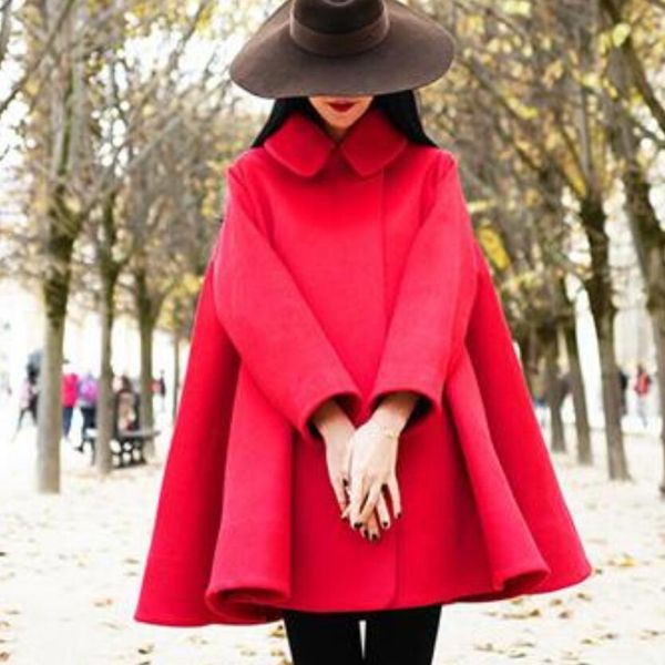 women winter cloak woolen blends coat turn down collar loose a-line wool coat, Black
women winter cloak woolen blends coat turn down collar loose a-line wool coat, Black