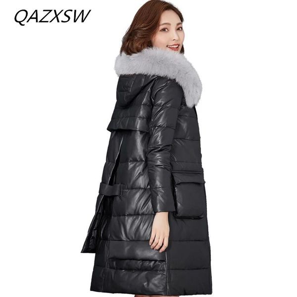 qazxsw 2018 winter new women's genuine leather jacket leather down jacket fur collar hooded outer long thick warm coat le204, Black
qazxsw 2018 winter new women's genuine leather jacket leather down jacket fur collar hooded outer long thick warm coat le204, Black