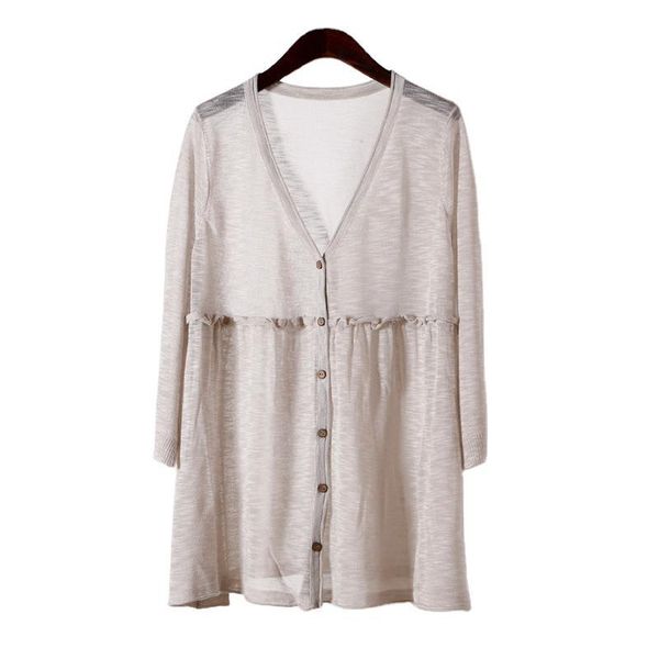 spliced vintage thin shirts knitted linen loose solid color three quarter sleeve sun-proof clothing, White
spliced vintage thin shirts knitted linen loose solid color three quarter sleeve sun-proof clothing, White
