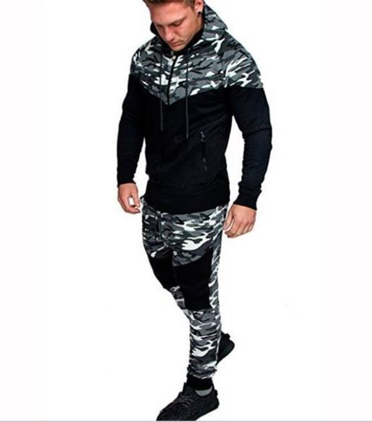 mens designer camouflage panelled tracksuits fashion pullover long sleeve hoodies active long pants casual mens clothing, Gray
mens designer camouflage panelled tracksuits fashion pullover long sleeve hoodies active long pants casual mens clothing, Gray