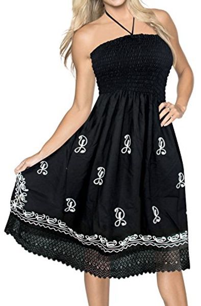 la leela women boho beachwear summer smoked swing tube casual sun dress solid, Black;gray
la leela women boho beachwear summer smoked swing tube casual sun dress solid, Black;gray