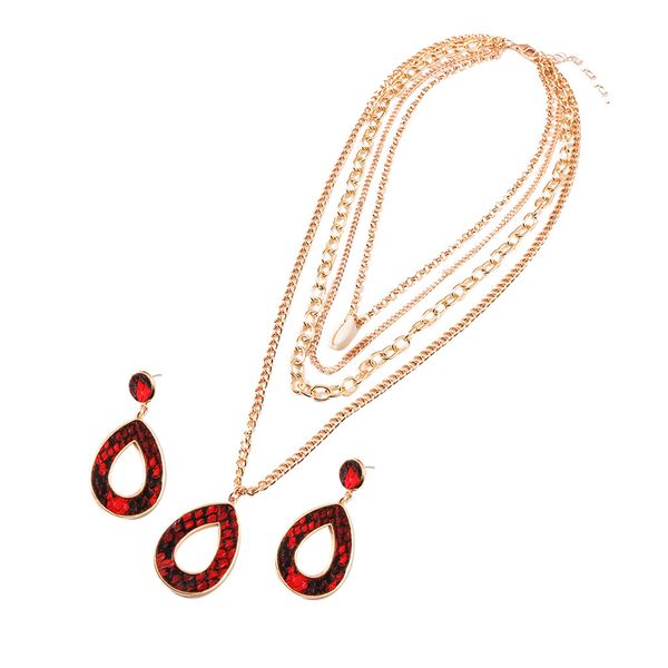 2019 new fashion handmade metal serpent droplet pendant multilayer necklace earrings ladies drop shipping, Silver
2019 new fashion handmade metal serpent droplet pendant multilayer necklace earrings ladies drop shipping, Silver