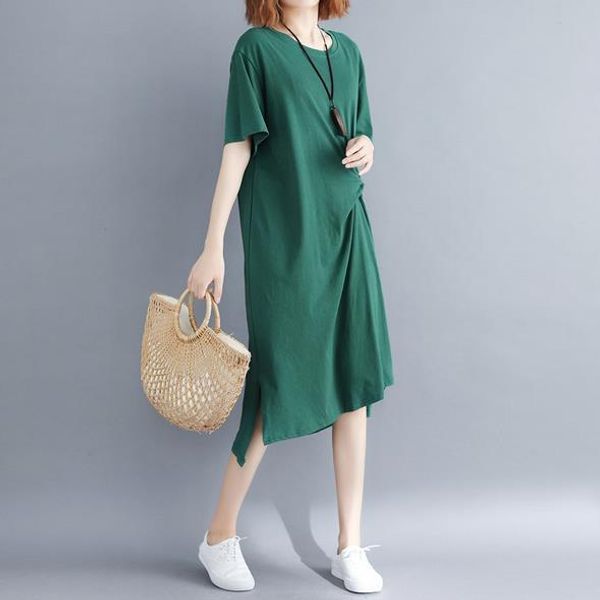 2020 summer 3 colors loose irregular fashion dress women casual solid color slits short sleeve simple dresses new ae739, Black;gray
2020 summer 3 colors loose irregular fashion dress women casual solid color slits short sleeve simple dresses new ae739, Black;gray