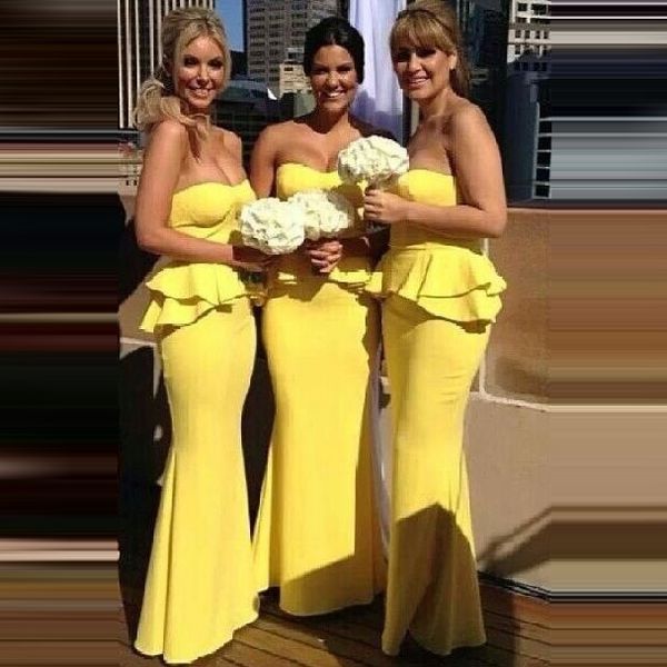 simple yellow bridesmaid dresses mermaid folded edge sweetheart strapless bridal party gowns vestido de festa longo, White;pink
simple yellow bridesmaid dresses mermaid folded edge sweetheart strapless bridal party gowns vestido de festa longo, White;pink