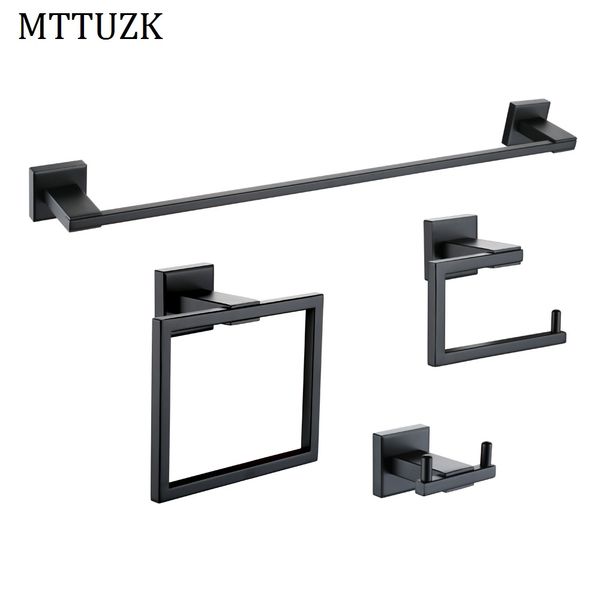 mttuzk 304 stainless steel mablack bathroom accessories sets towel bar robe hook paper holder wall mounted bath hardware sets
mttuzk 304 stainless steel mablack bathroom accessories sets towel bar robe hook paper holder wall mounted bath hardware sets