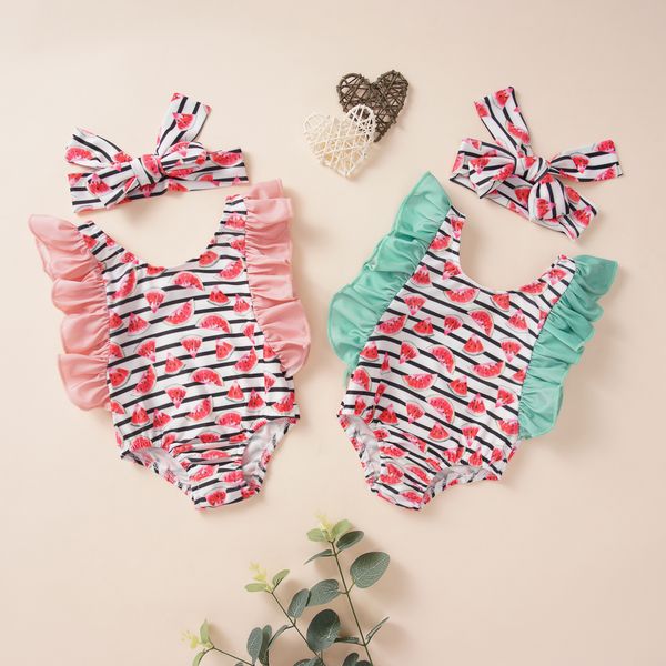 0-24m toddler baby girls one piece bikini ruffles sleeve stripe + headband swimsuit swimwear swimming outfits, White
0-24m toddler baby girls one piece bikini ruffles sleeve stripe + headband swimsuit swimwear swimming outfits, White