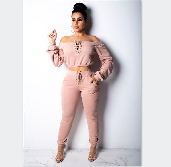 womens designer tracksuits slim 2pcs slash neck 2 piece pants solid color long sleeved pullover womens fashion tracksuits, White
womens designer tracksuits slim 2pcs slash neck 2 piece pants solid color long sleeved pullover womens fashion tracksuits, White