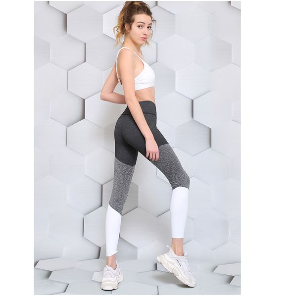 women high elastic capri tights running full length fitness yoga pants gym exercise quick dry stretch sports trousers, White;red
women high elastic capri tights running full length fitness yoga pants gym exercise quick dry stretch sports trousers, White;red