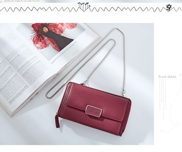 casual women's wallet women's zipper handbag large capacity chain bag fashion europe and america long wallet sale, Red;black
casual women's wallet women's zipper handbag large capacity chain bag fashion europe and america long wallet sale, Red;black