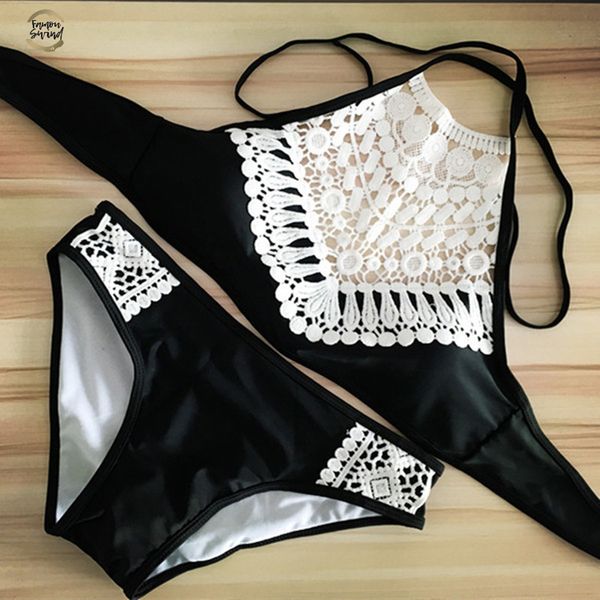 handmade crochet bikinis women swimsuit 2019 brazilian bikini set bandage beach wear bathing suit lace swimwear y001, White;black
handmade crochet bikinis women swimsuit 2019 brazilian bikini set bandage beach wear bathing suit lace swimwear y001, White;black