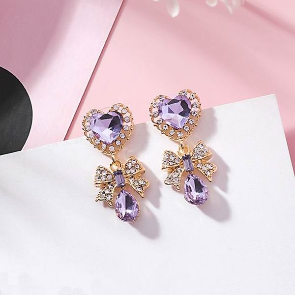 mengjiqiao 2018 romantic crystal stone heart love drop pendientes for women rhinestone bowknot long earings for party jewelry, Silver
mengjiqiao 2018 romantic crystal stone heart love drop pendientes for women rhinestone bowknot long earings for party jewelry, Silver