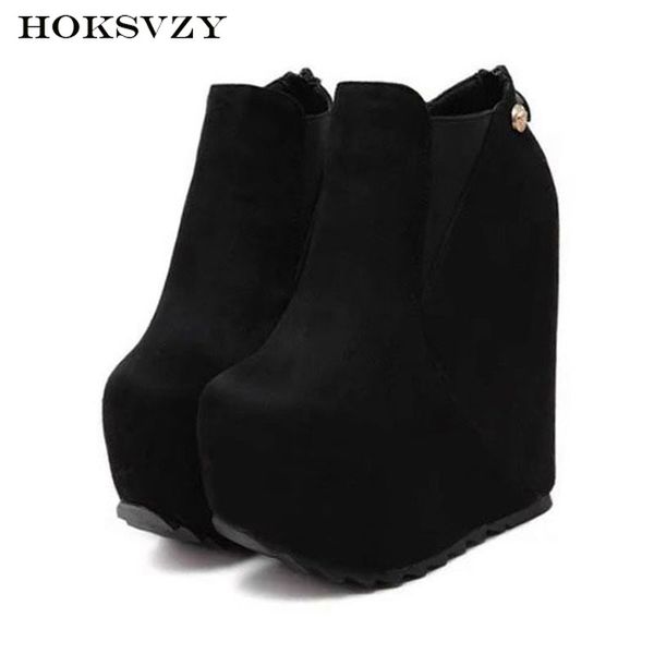 hoksvzy 2020 women fashion shoes new women's boots 16cm uprising slope heel high heel short boots rome shoes, Black
hoksvzy 2020 women fashion shoes new women's boots 16cm uprising slope heel high heel short boots rome shoes, Black