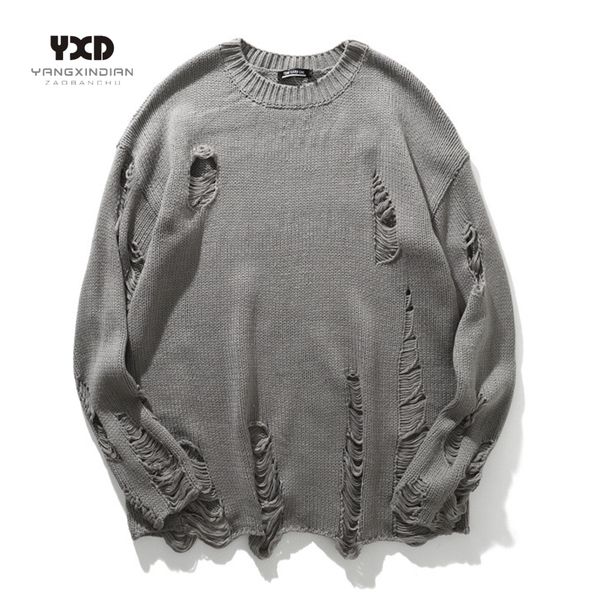 men's sweaters men streetwear hole ripped knit sweater hip hop pullovers jumper fashion all-match mens winter koreanclothes couples wea, White;black
men's sweaters men streetwear hole ripped knit sweater hip hop pullovers jumper fashion all-match mens winter koreanclothes couples wea, White;black