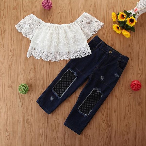 infant baby girls boys clothes off shoulder +denim ripped pants outfits clothes outfits clothing for girls sets autumn, White
infant baby girls boys clothes off shoulder +denim ripped pants outfits clothes outfits clothing for girls sets autumn, White