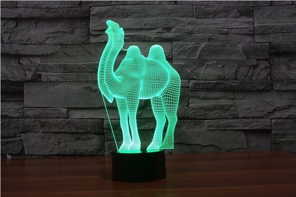 7 Colors Changing 3d Stereo Vision Camel Small Table Lamp Creative Birthday Gift Led Atmosphere Night Light