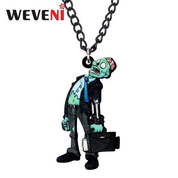 weveni acrylic halloween office worker zombie necklace long choker cartoon jewelry kid girl gift charm party festival decoration, Silver
weveni acrylic halloween office worker zombie necklace long choker cartoon jewelry kid girl gift charm party festival decoration, Silver