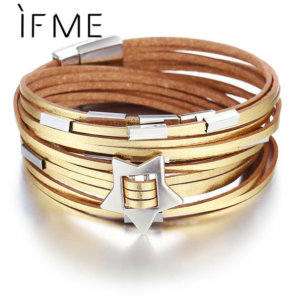 charms multilayers star gold silver color leather bracelet for women pentagram bracelets bangles female jewelry 2020 new, Golden;silver
charms multilayers star gold silver color leather bracelet for women pentagram bracelets bangles female jewelry 2020 new, Golden;silver