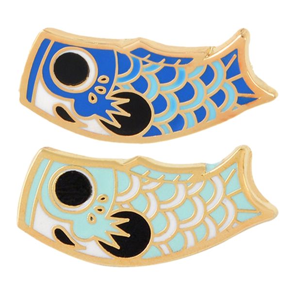 2 pcs cartoon fish flag carp brooch japanese koi soft enamel pin couples lovers badge cute animal collar brooch - blue & navy bl, Gray
2 pcs cartoon fish flag carp brooch japanese koi soft enamel pin couples lovers badge cute animal collar brooch - blue & navy bl, Gray