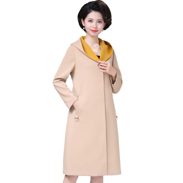 women's trench coats plus size spring windbreaker female medium long loose clothing autumn over the knee casual jacket ladies overcoat, Tan;black
women's trench coats plus size spring windbreaker female medium long loose clothing autumn over the knee casual jacket ladies overcoat, Tan;black