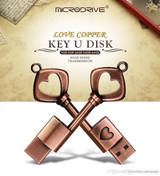 2019 new vintage key pendant metal usb flash drive usb 2.0 love cooper key u disk flash memory stick storage drive high speed transmission
2019 new vintage key pendant metal usb flash drive usb 2.0 love cooper key u disk flash memory stick storage drive high speed transmission