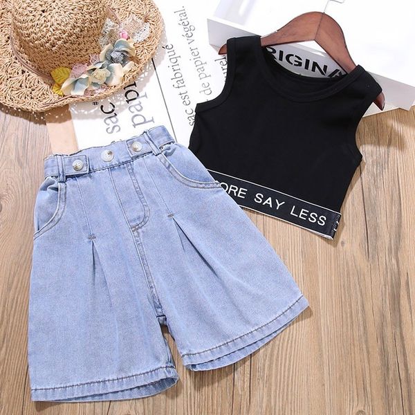 girl set toddler kids baby girls clothes infant summer outfit vest+jeans letter wide leg denim pants kids fashion clothing t200707, White
girl set toddler kids baby girls clothes infant summer outfit vest+jeans letter wide leg denim pants kids fashion clothing t200707, White