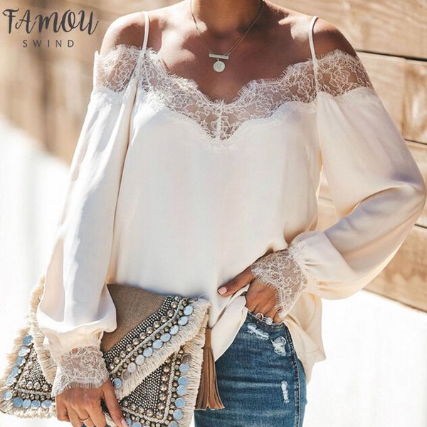 long sleeve 2020 womens v neck lace off shoulder blouses summer ladies casual loose jumper shirt blouses clothes, White
long sleeve 2020 womens v neck lace off shoulder blouses summer ladies casual loose jumper shirt blouses clothes, White