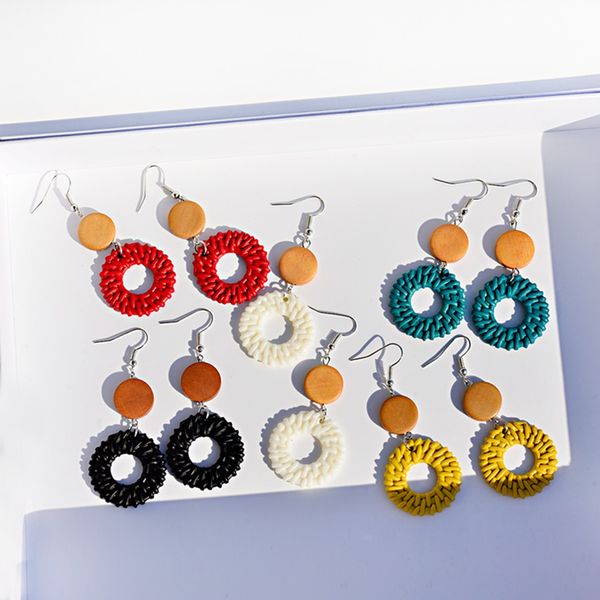 2019 korean fashion women wood bead straw rattan acrylic resin drop earrings geometric dangle ear hook jewelry pendientes mujer, Silver
2019 korean fashion women wood bead straw rattan acrylic resin drop earrings geometric dangle ear hook jewelry pendientes mujer, Silver