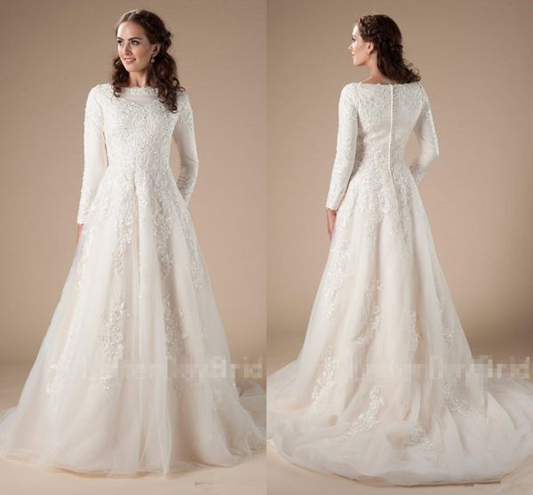 modest garden wedding dresses with long sleeves a-line beaded lace applique temple lds bridal gown couture, White
modest garden wedding dresses with long sleeves a-line beaded lace applique temple lds bridal gown couture, White