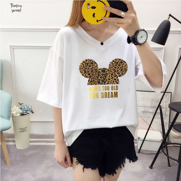 2019 kawaii new t shirt womens cute cartoon leopard print tee shirt loose casual women female harajuku summer clothes, White
2019 kawaii new t shirt womens cute cartoon leopard print tee shirt loose casual women female harajuku summer clothes, White
