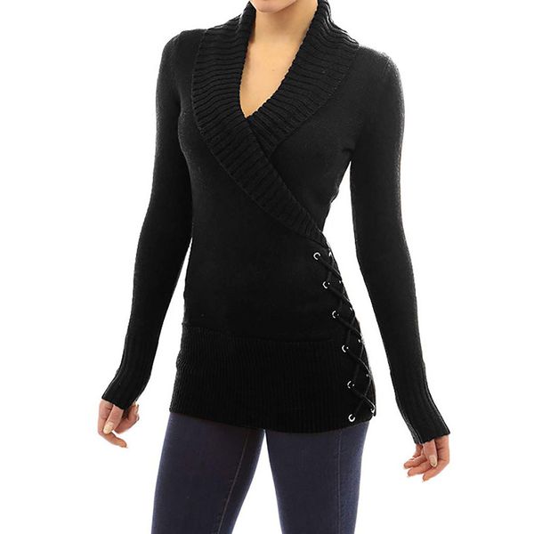 sweater women wrap front cross v neck long sleeve jumper pullover knit sweater winter clothes women blusa de frio feminina, White;black
sweater women wrap front cross v neck long sleeve jumper pullover knit sweater winter clothes women blusa de frio feminina, White;black