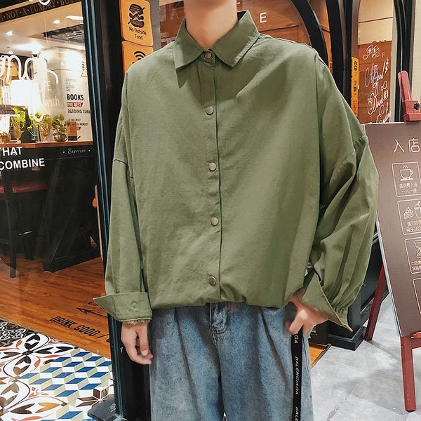 men's casual shirts 2021 fashion youth solid color coats long sleeves green/black/beige french cuff brand high-quality -2xl, White;black
men's casual shirts 2021 fashion youth solid color coats long sleeves green/black/beige french cuff brand high-quality -2xl, White;black