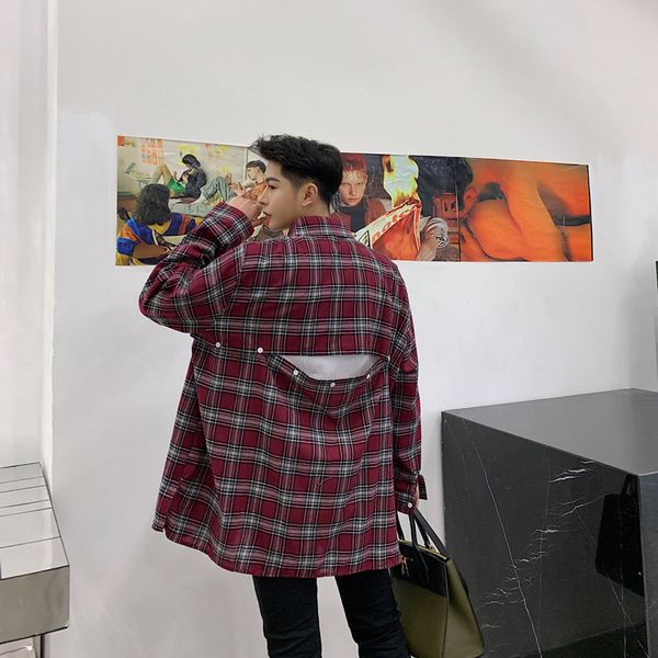 ewq 2019 new arrival vintage casual men plaid shirt personality long sleeve loose turn-down collar shirt for male hd604, White;black
ewq 2019 new arrival vintage casual men plaid shirt personality long sleeve loose turn-down collar shirt for male hd604, White;black