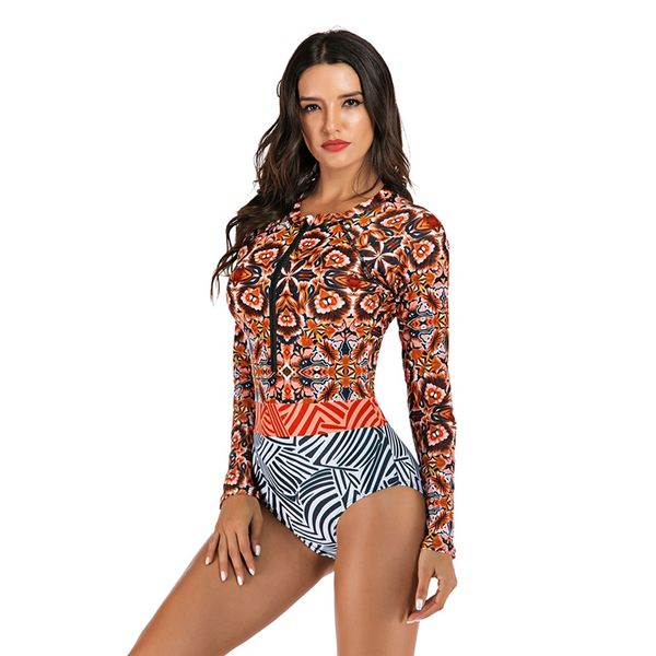 women's swimsuits one piece swimsuit monokini long sleeve spring autumn surf swimwear zipper bathing suit, White;black
women's swimsuits one piece swimsuit monokini long sleeve spring autumn surf swimwear zipper bathing suit, White;black