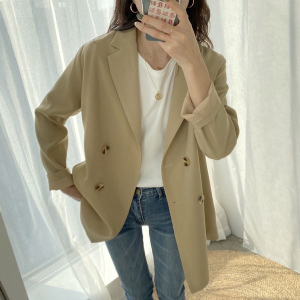 fy001 suit women spring clothing design sense small crowd loose retro coat suit, White;black
fy001 suit women spring clothing design sense small crowd loose retro coat suit, White;black