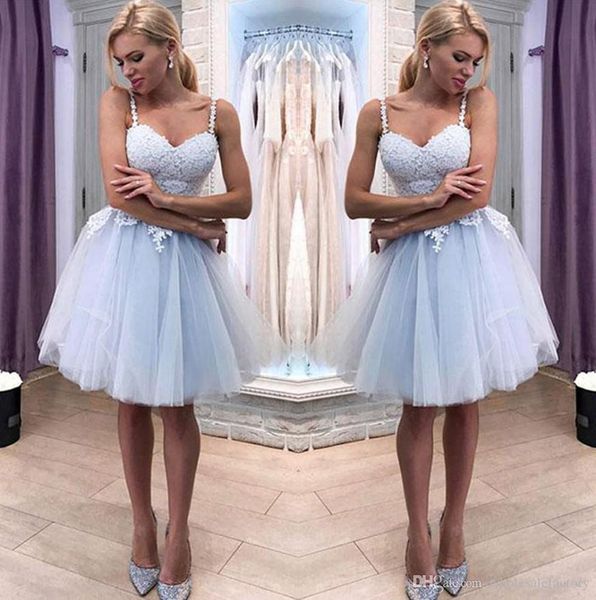 lace a line short homecoming dresses spaghetti straps tulle applique knee length short prom party cocktail party dresses bandage dress, Blue;pink
lace a line short homecoming dresses spaghetti straps tulle applique knee length short prom party cocktail party dresses bandage dress, Blue;pink