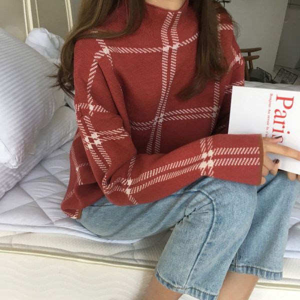 women plaid print slim sweaters autumn winter turtleneck long sleeve pullover femme fashion bottom knitted sweater wholesale, White;black
women plaid print slim sweaters autumn winter turtleneck long sleeve pullover femme fashion bottom knitted sweater wholesale, White;black