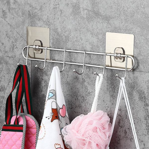 stainless steel wall monted hanger 6 hook non-drill hanger rack for kitchen bathroom 66cy
stainless steel wall monted hanger 6 hook non-drill hanger rack for kitchen bathroom 66cy