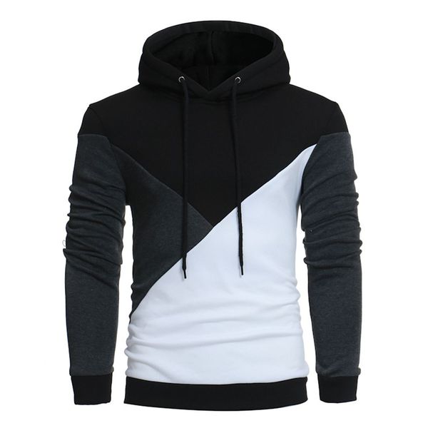 men's blouse hoodie hooded sweatshirt man long sleeve patchwork men jacket cotton pullover tee coat outwear fashion winter, Black
men's blouse hoodie hooded sweatshirt man long sleeve patchwork men jacket cotton pullover tee coat outwear fashion winter, Black