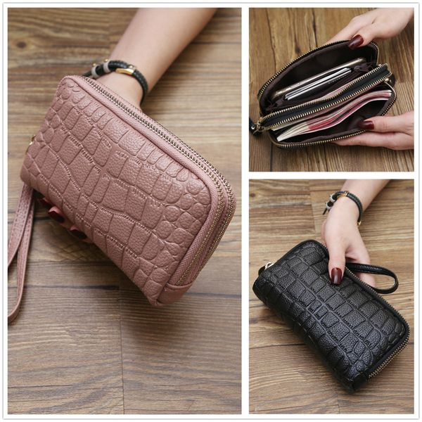 fashion 2019 new natural leather handbag women double zipper large capacity hand holding package female coin purse phone bag
fashion 2019 new natural leather handbag women double zipper large capacity hand holding package female coin purse phone bag