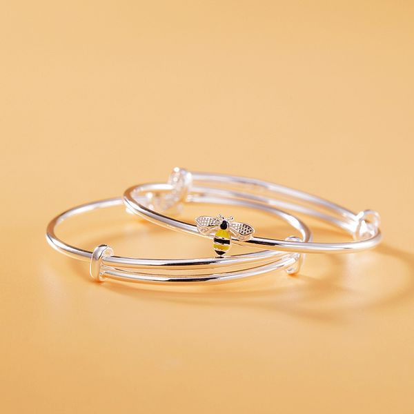 2019 s990 silver baby bee. children. baby. children's pure silver retro push pull bracelet, White
2019 s990 silver baby bee. children. baby. children's pure silver retro push pull bracelet, White